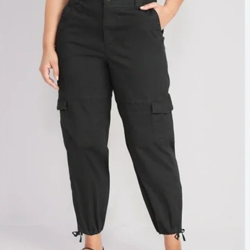 High Waisted Balloon Cargo Pants Old Navy Size M TALL